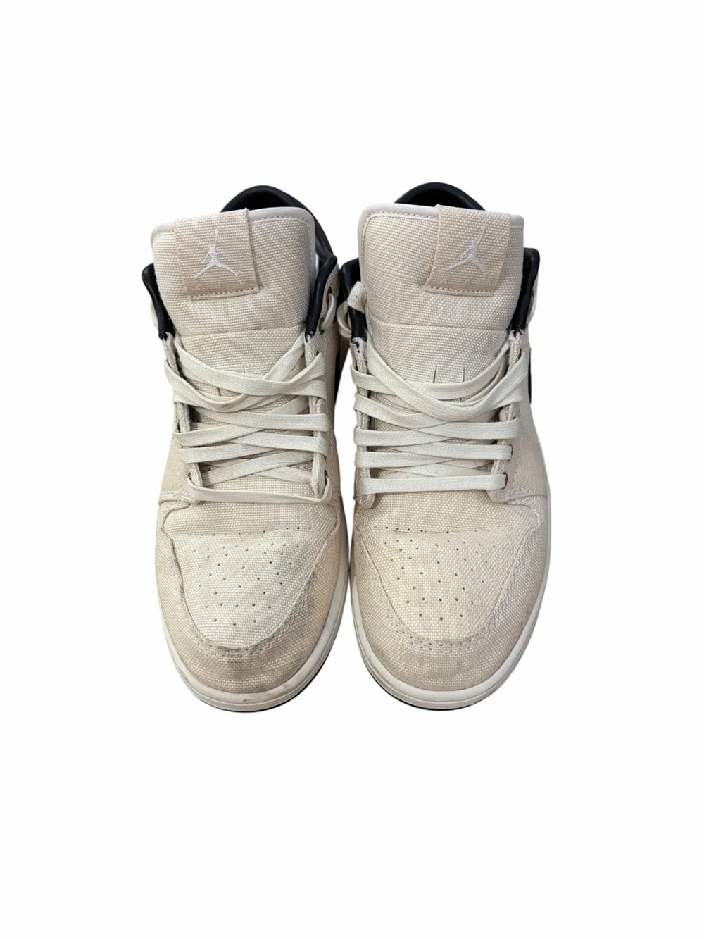 Nike Air Jordan 1 Low Premium Pale Ivory Baroque Brown Sneakers Mens 12 Canvas